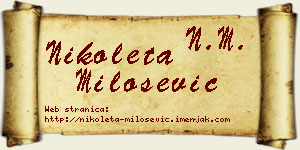 Nikoleta Milošević vizit kartica